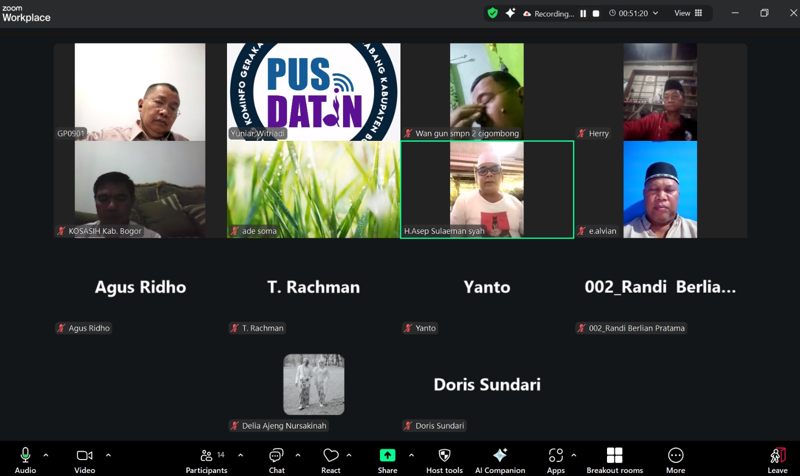 Rapat Koordinasi Virtual Karya Bakti Nataru 2025-2026 bersama Waka dengan Andalan Abdimas Kwarcab Kabupaten Bogor