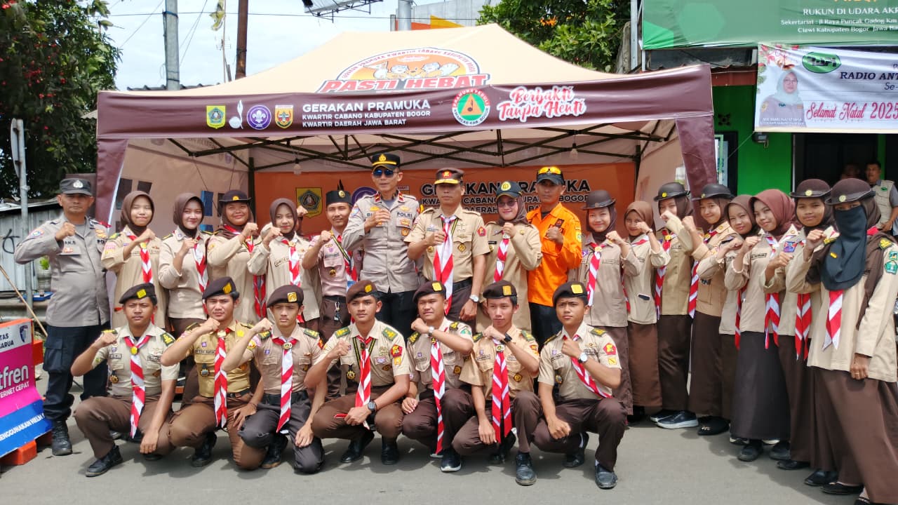 Sekjen Saka Bhayangkara Nasional Tinjau Pos PAM Nataru Gadog