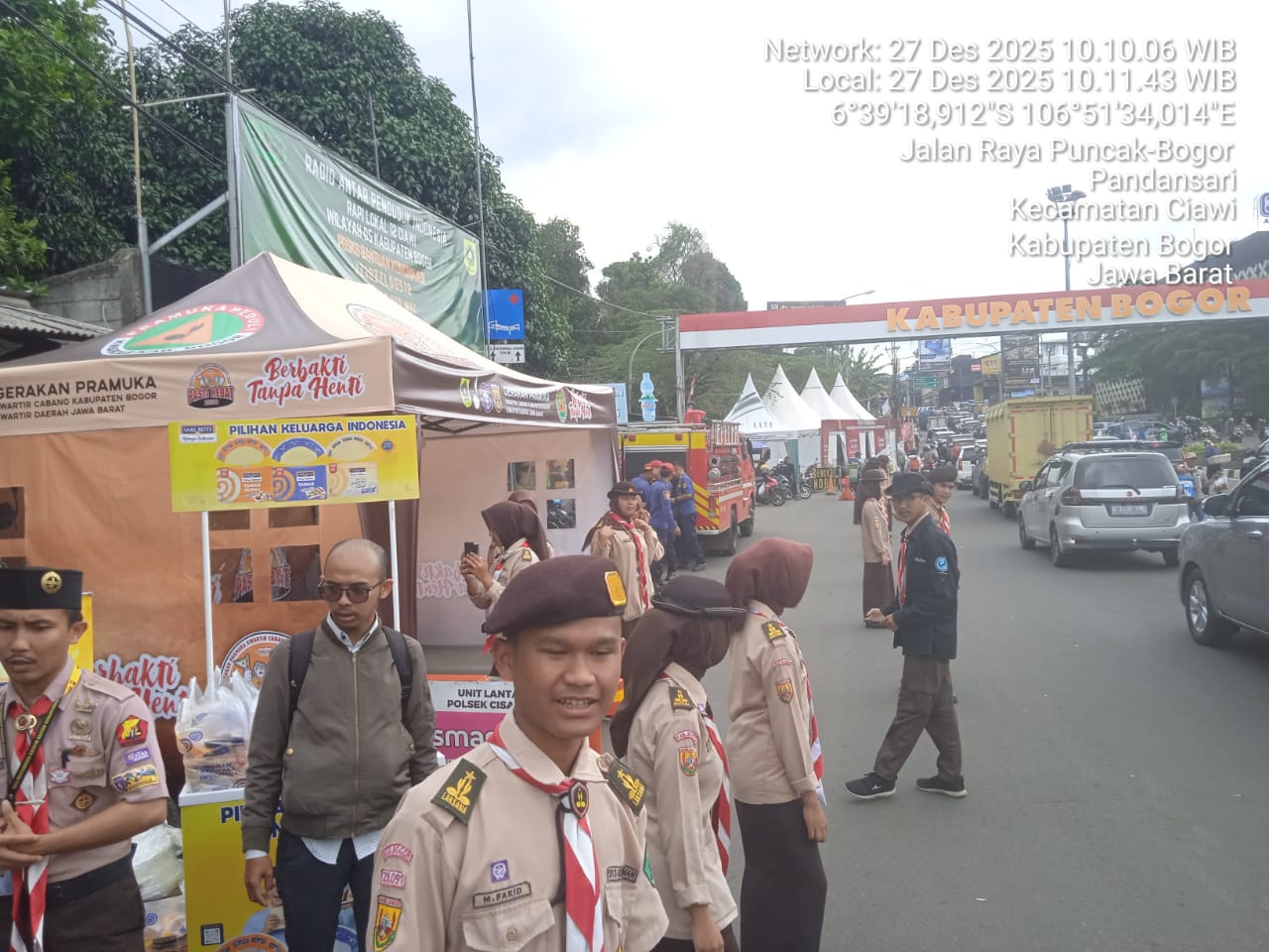 Monitoring Pos PAM Simpang Gadog Berjalan Kondusif, Arus One Way Menuju Puncak Padat Merayap