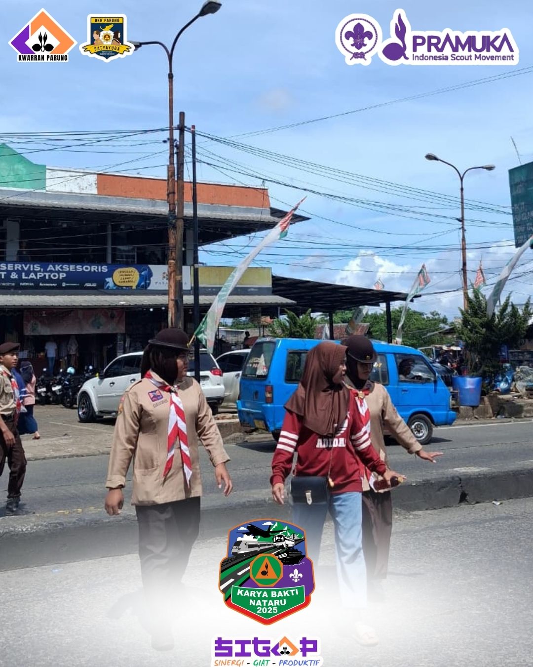 Kwarran Parung Laksanakan Karya Bakti Nataru 2025, Pramuka Turut Amankan Lalu Lintas