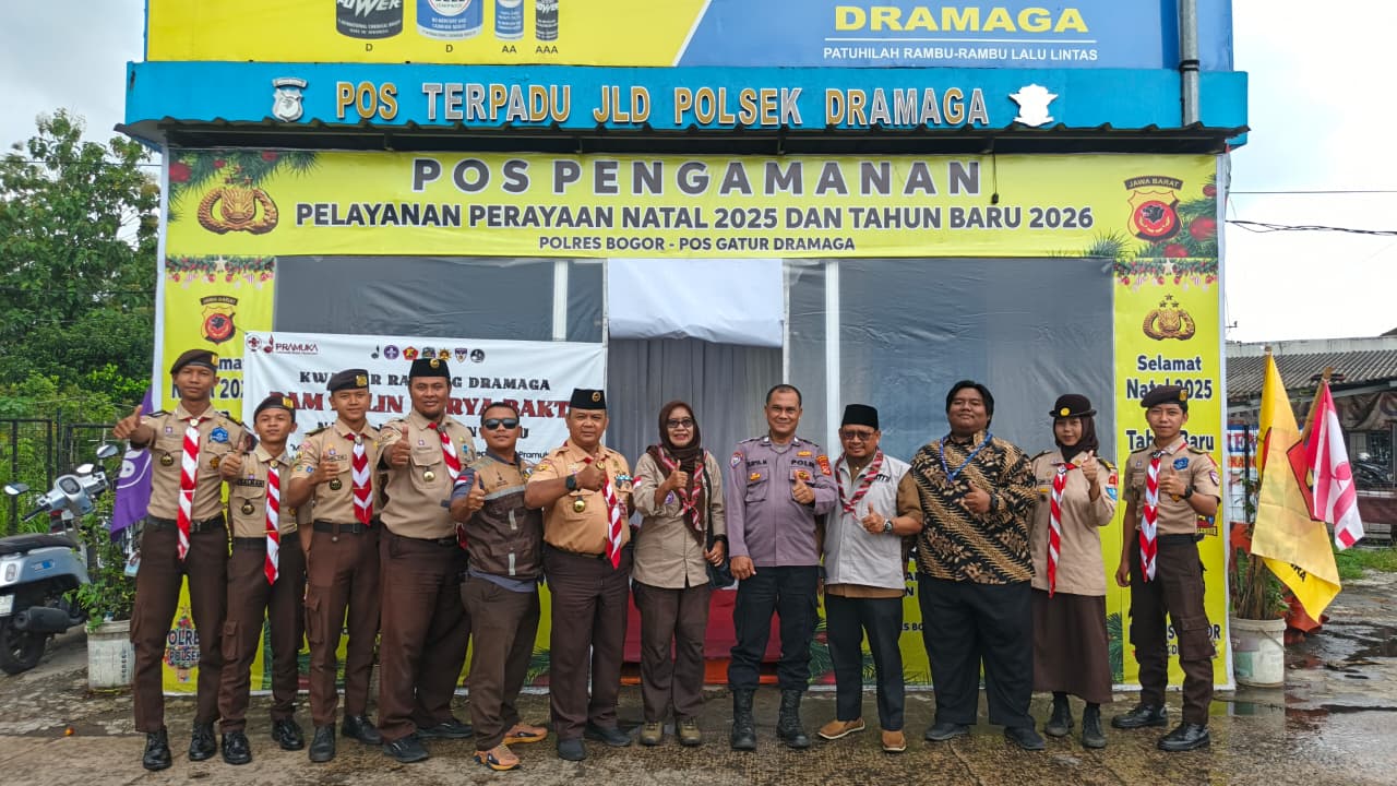 Monitoring Waka Abdimas di Pos PAM Nataru Kwarran Dramaga, Pramuka Siap Dukung Pengamanan Akhir Tahun