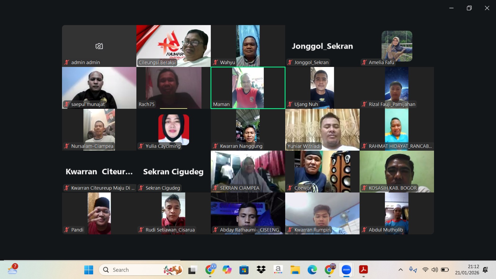 TPOD 2026 Terintegrasi Digital, Sekretariat Kwarcab Bogor Gelar Rakor Virtual