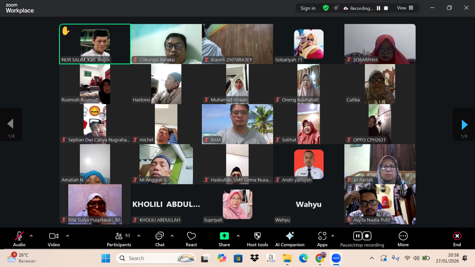 Menuju Pitaran Pelatih Berkualitas, Pusdiklatcab  Kabupaten Bogor Gelar Rapat Virtual Melalui Zoom