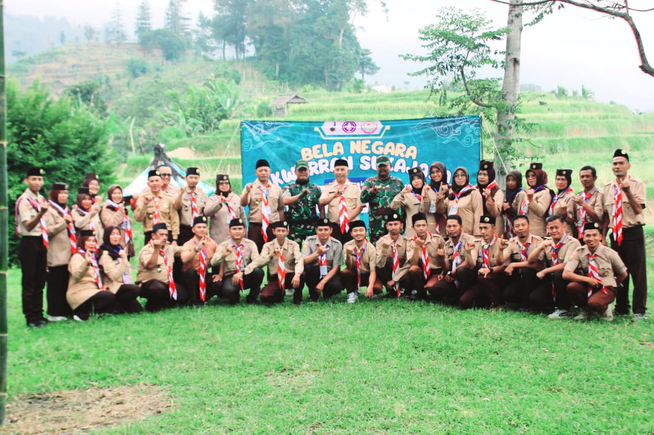 Tanamkan Semangat Bela Negara, Kwarran Sukajaya Gelar Kegiatan Bersama Koramil Cigudeg