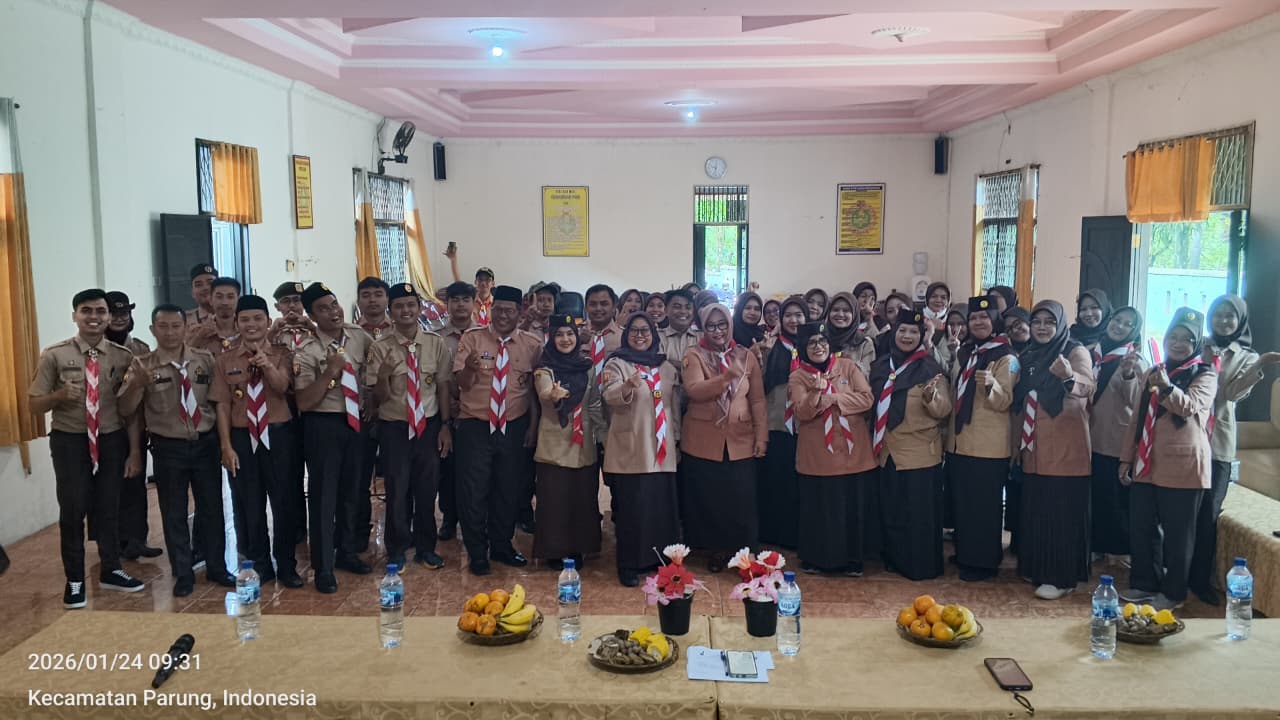 Perkuat Silaturahmi Pembina, Kwarran Parung Gelar Karang Pamitran di Gedung PGRI