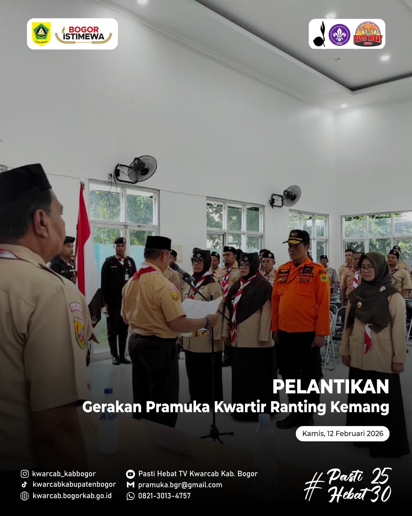 Pengurus Kwarran Kemang Resmi Dilantik, Perkuat Konsolidasi Pramuka di Kabupaten Bogor