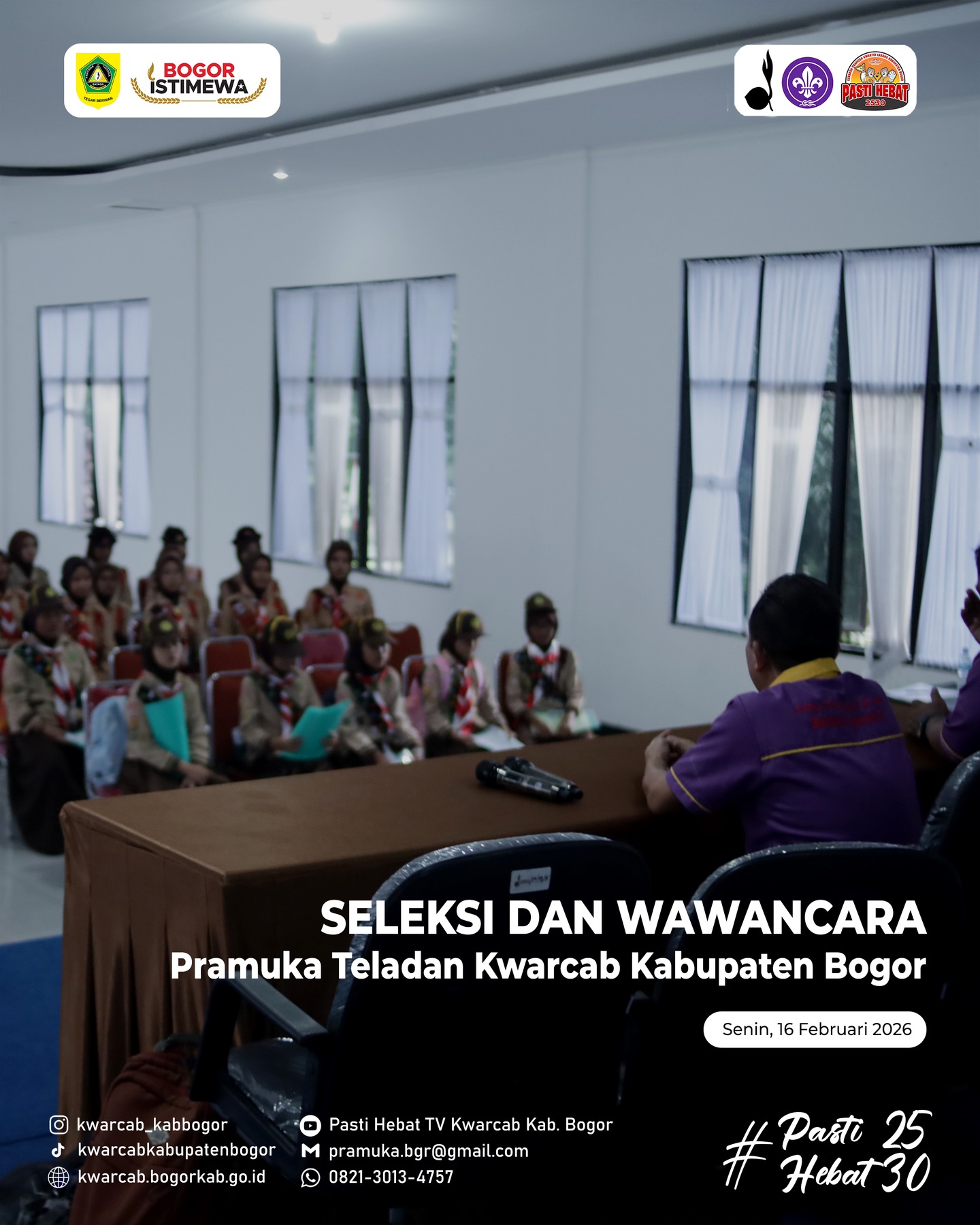 Seleksi Pramuka Teladan Kwarcab Kabupaten Bogor Digelar di Graha Pandu