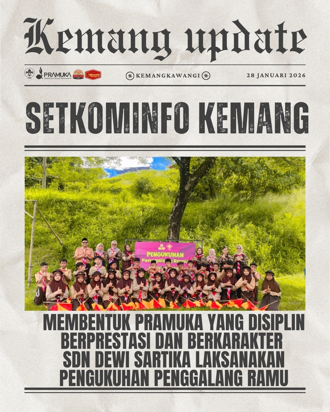 Pengukuhan Penggalang Ramu SDN Dewi Sartika untuk Mencetak Generasi Tangguh, Mandiri dan Berkarakter