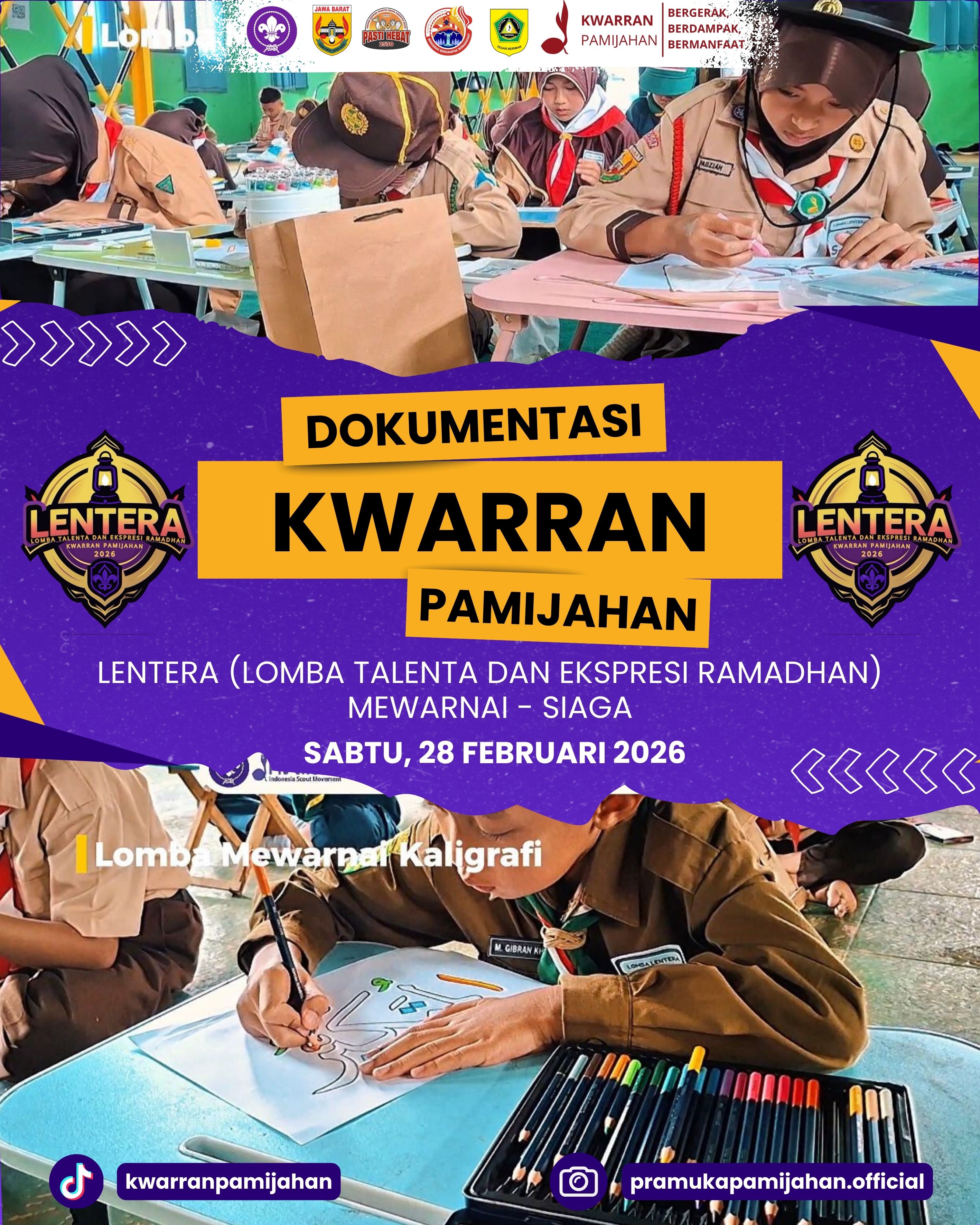 🎨✨ Warna-Warni Kebaikan! Lomba Mewarnai Kaligrafi Siaga Semarakkan LENTERA 2026 ✨🎨