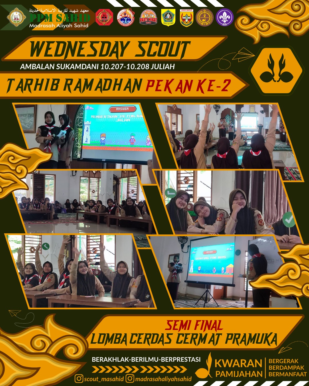 🔥 Hari Ke-2 Tarhib Ramadhan! LCC Pramuka MA Sahid Makin Seru & Kompetitif ⚜️