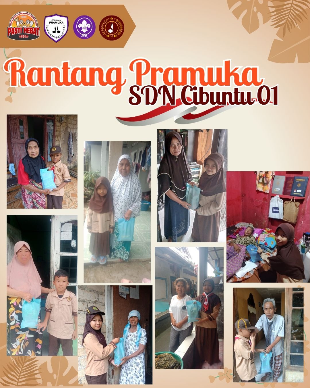 Kegiatan Rantang Pramuka SDN Cibuntu 01 Berbagi kepada Masyarakat Sekitar
