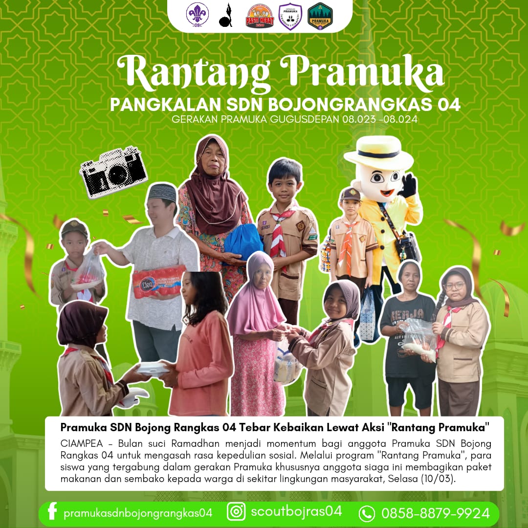 Pramuka SDN Bojong Rangkas 04 Tebar Kebaikan Lewat Aksi "Rantang Pramuka"