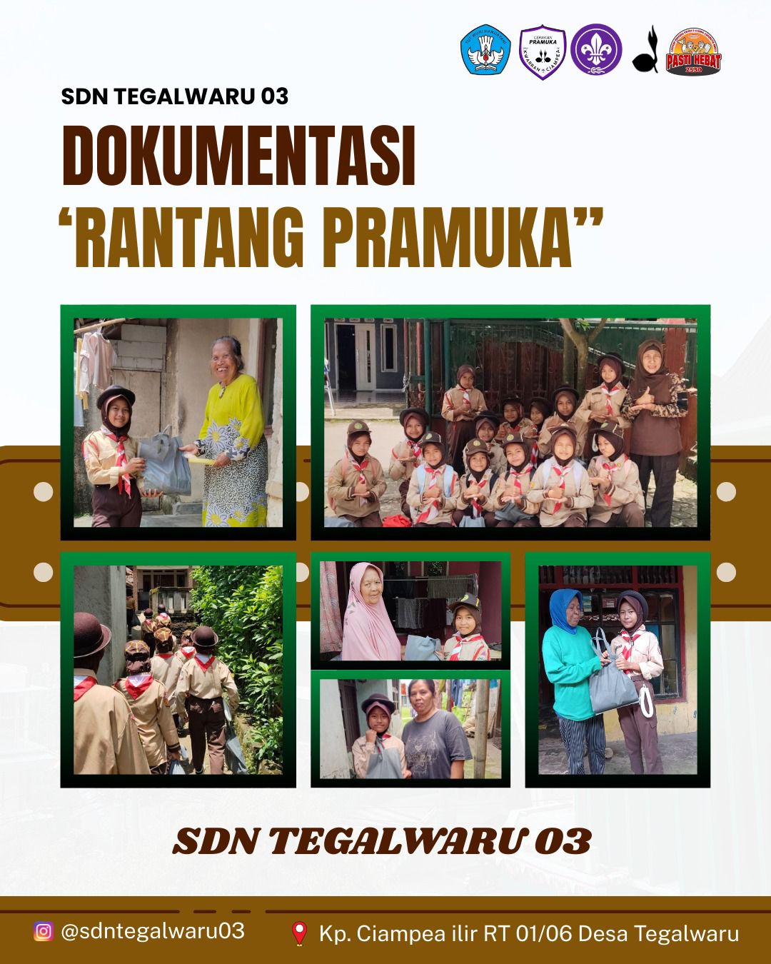 SDN Tegalwaru 03 Tebar Kebaikan di Bulan Ramadan Melalui Kegiatan Rantang Pramuka