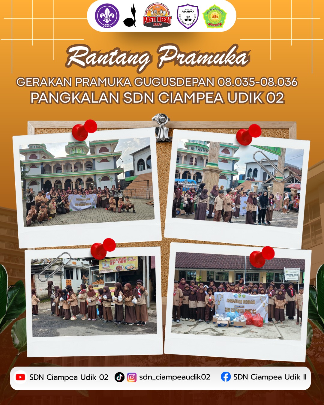 Semangat Ramadhan, Pramuka SDN Ciampea Udik 02 Bagikan Takjil kepada Warga dan Pengguna Jalan