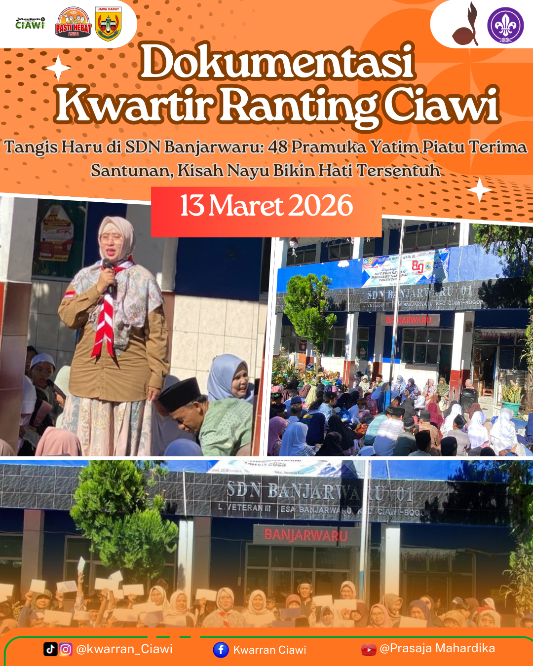 Tangis Haru di SDN Banjarwaru: 48 Pramuka Yatim Piatu Terima Santunan, Kisah Nayu Bikin Hati Tersentuh
