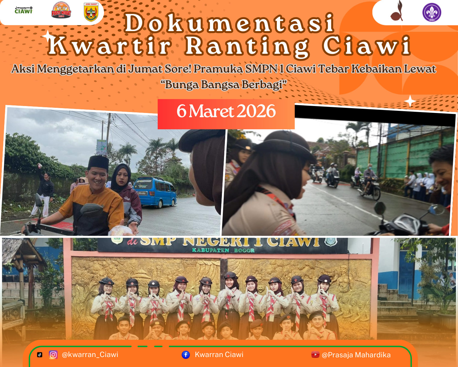 Aksi Menggetarkan di Jumat Sore! Pramuka SMPN 1 Ciawi Tebar Kebaikan Lewat “Bunga Bangsa Berbagi”