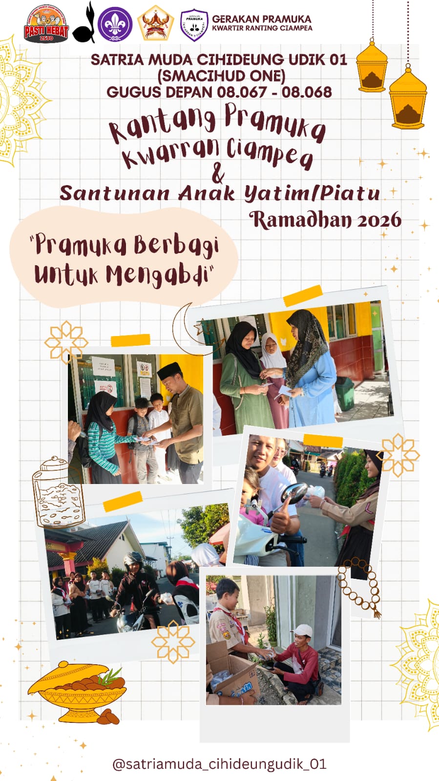 Isi Ramadan dengan Aksi Sosial, Pramuka SDN Cihideung Udik 01 Gelar Rantang Pramuka Berbagi Takjil