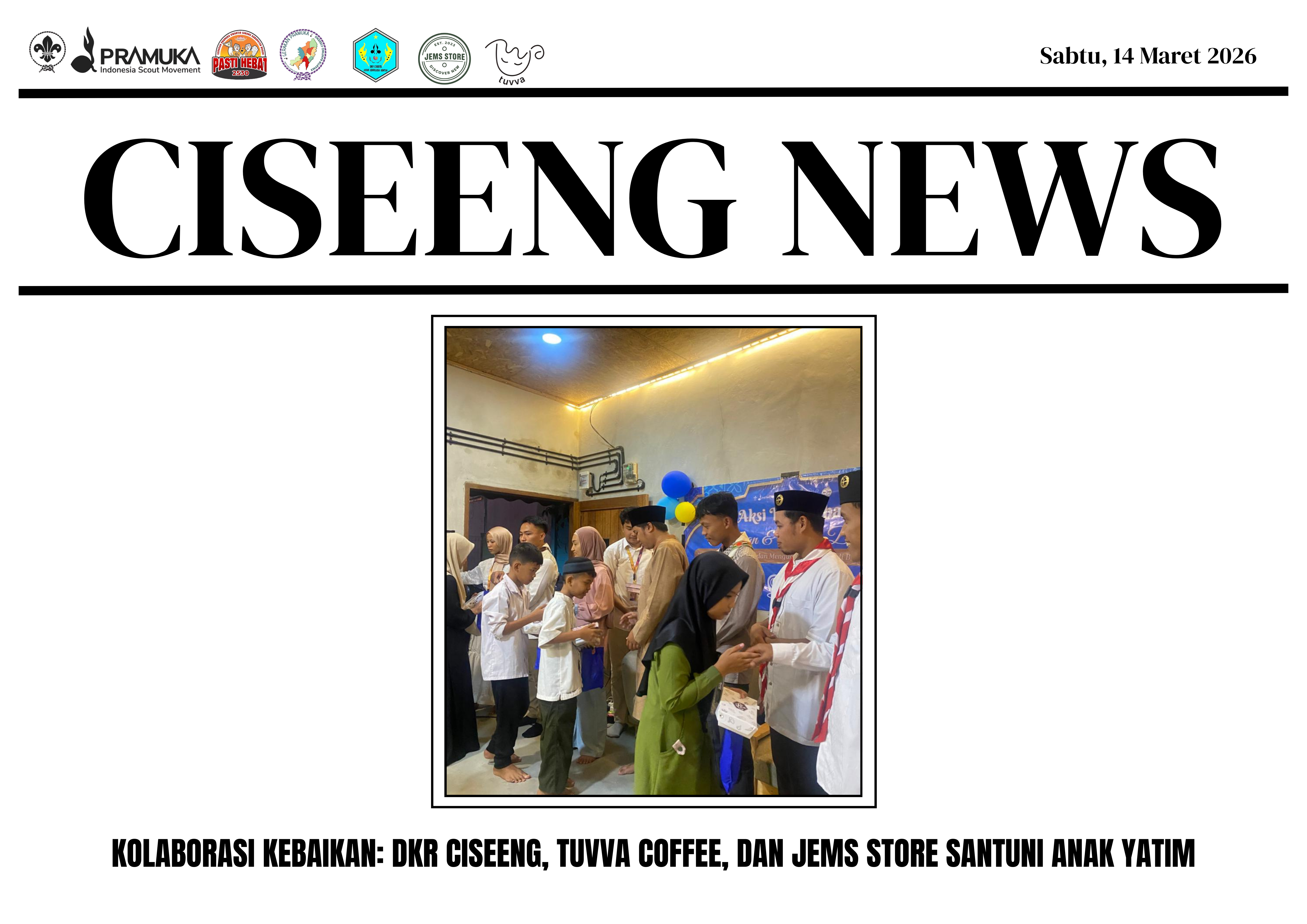 Kolaborasi Kebaikan : DKR Ciseeng, Tuvva Coffee, dan Jems Store Santuni Anak Yatim