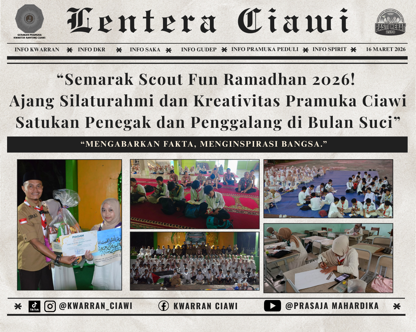 “Semarak Scout Fun Ramadhan 2026! Ajang Silaturahmi dan Kreativitas Pramuka Ciawi Satukan Penegak dan Penggalang di Bulan Suci”