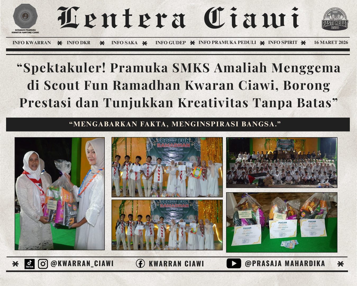“Spektakuler! Pramuka SMKS Amaliah Menggema di Scout Fun Ramadhan Kwaran Ciawi, Borong Prestasi dan Tunjukkan Kreativitas Tanpa Batas”