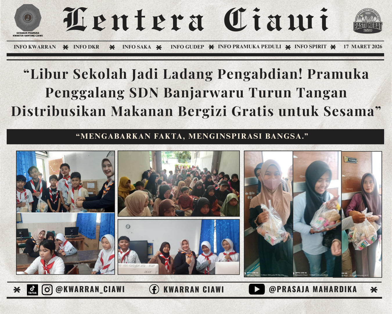 “Libur Sekolah Jadi Ladang Pengabdian! Pramuka Penggalang SDN Banjarwaru Turun Tangan Distribusikan Makanan Bergizi Gratis untuk Sesama”