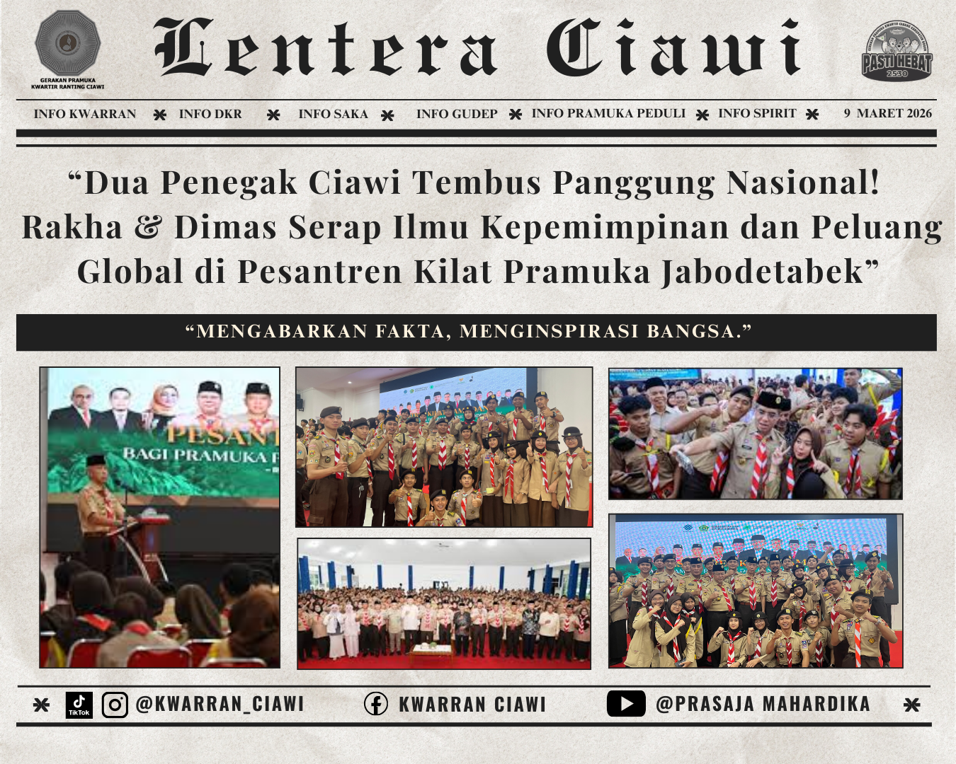 “Dua Penegak Ciawi Tembus Panggung Nasional! Rakha & Dimas Serap Ilmu Kepemimpinan dan Peluang Global di Pesantren Kilat Pramuka Jabodetabek”