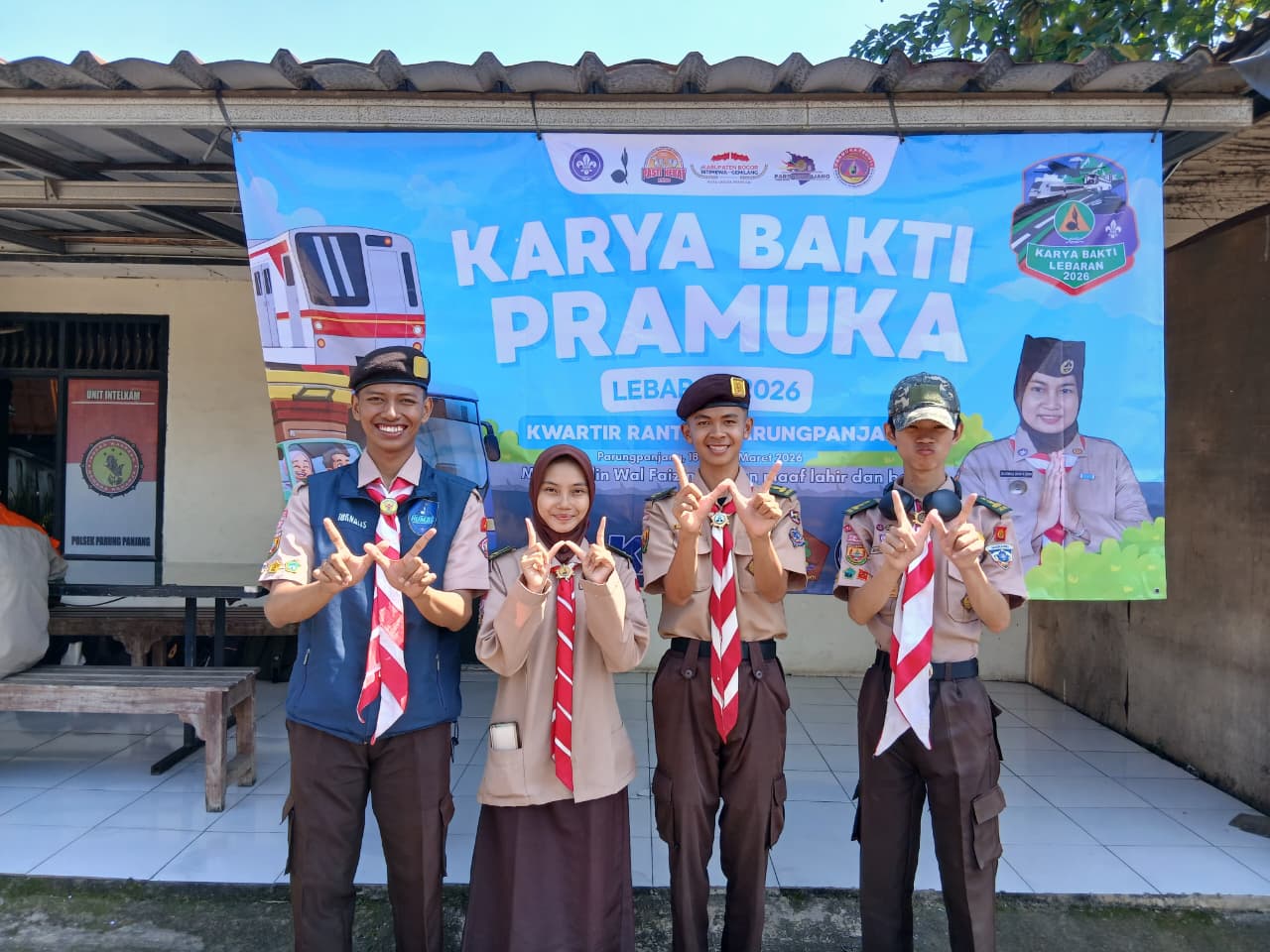 Dari Lapangan ke Berita: Warta Pandu Kwarran Parungpanjang Liput Karya Bakti Lebaran 2026
