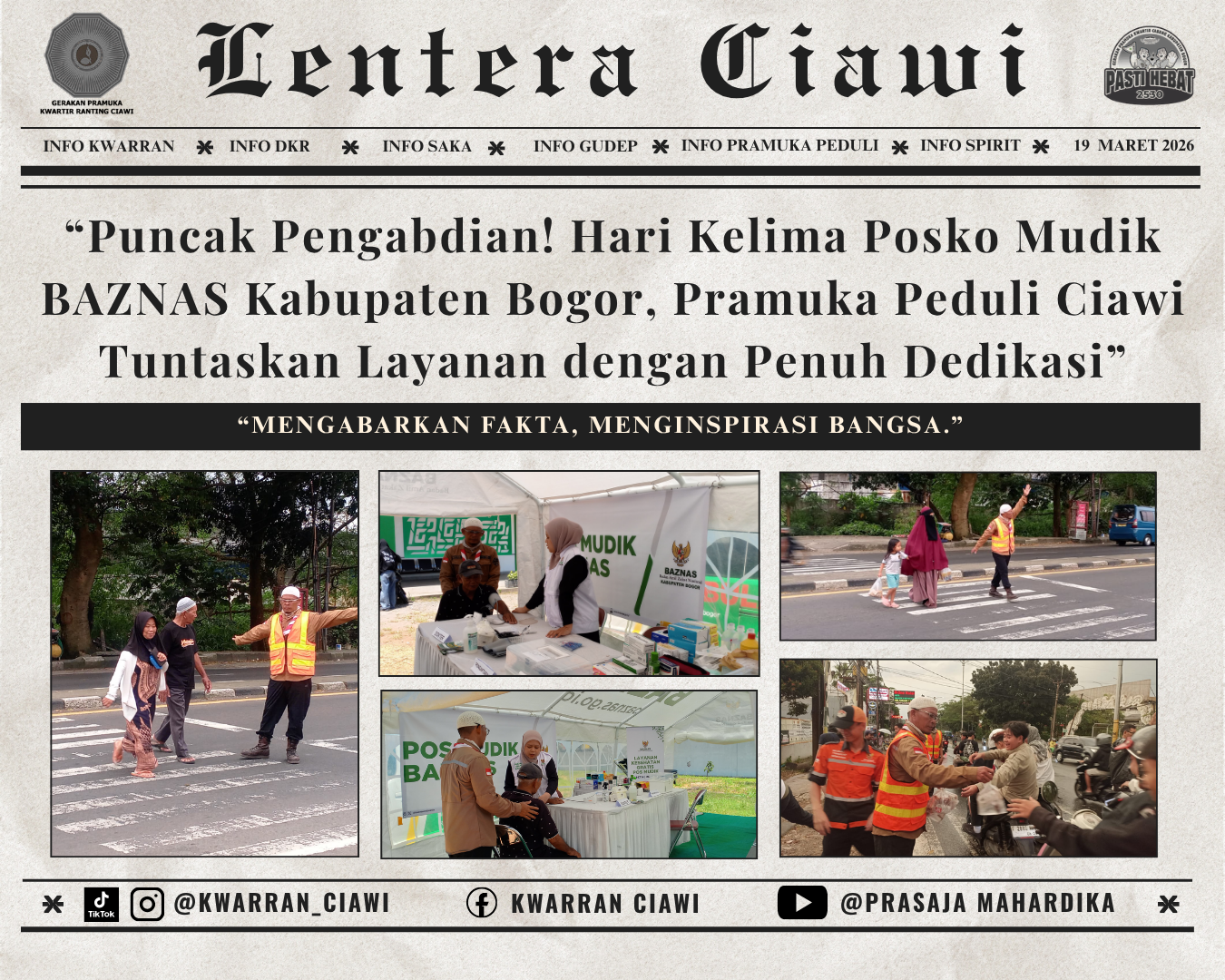 “Puncak Pengabdian! Hari Kelima Posko Mudik BAZNAS Kabupaten Bogor, Pramuka Peduli Ciawi Tuntaskan Layanan dengan Penuh Dedikasi”