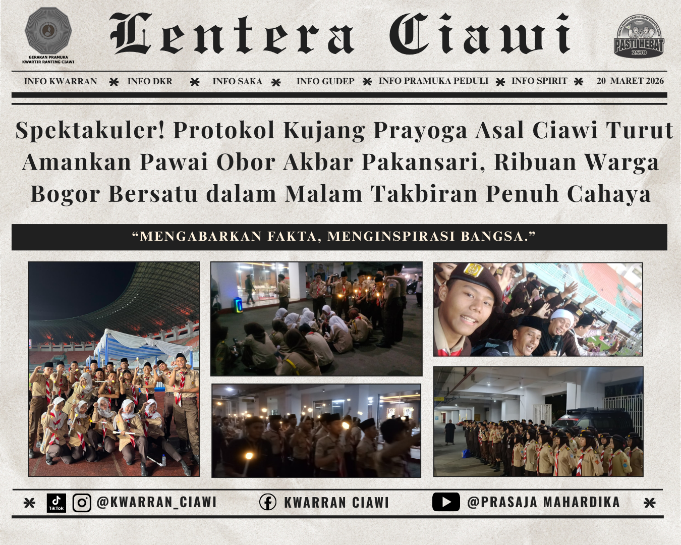 Spektakuler! Protokol Kujang Prayoga Asal Ciawi Turut Amankan Pawai Obor Akbar Pakansari, Ribuan Warga Bogor Bersatu dalam Malam Takbiran Penuh Cahaya