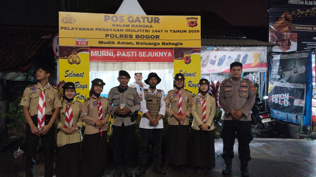 Kesiapan Pengamanan Lalu Lintas Malam Takbiran di Perempatan Perungpung Gunung Sindur