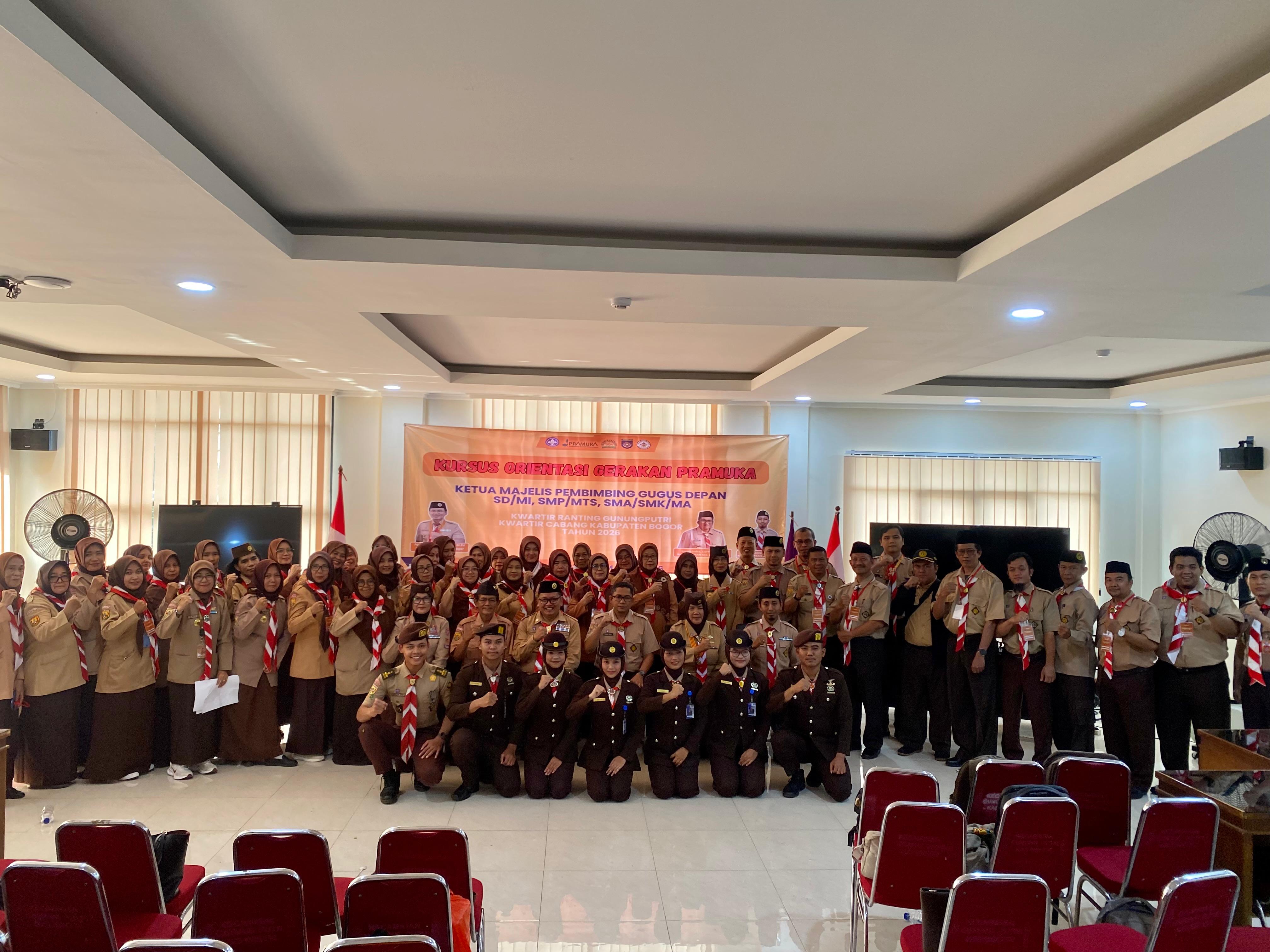 Perkuat Peran Mabigus, Kwarran Gunungputri Gelar Kursus Orientasi Penuh Semangat