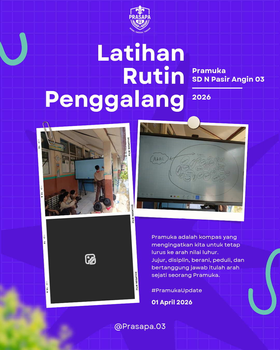 Pramuka Penggalang SDN Pasir Angin 3 Asah Kesadaran Emosi Melalui Video dan Refleksi Diri