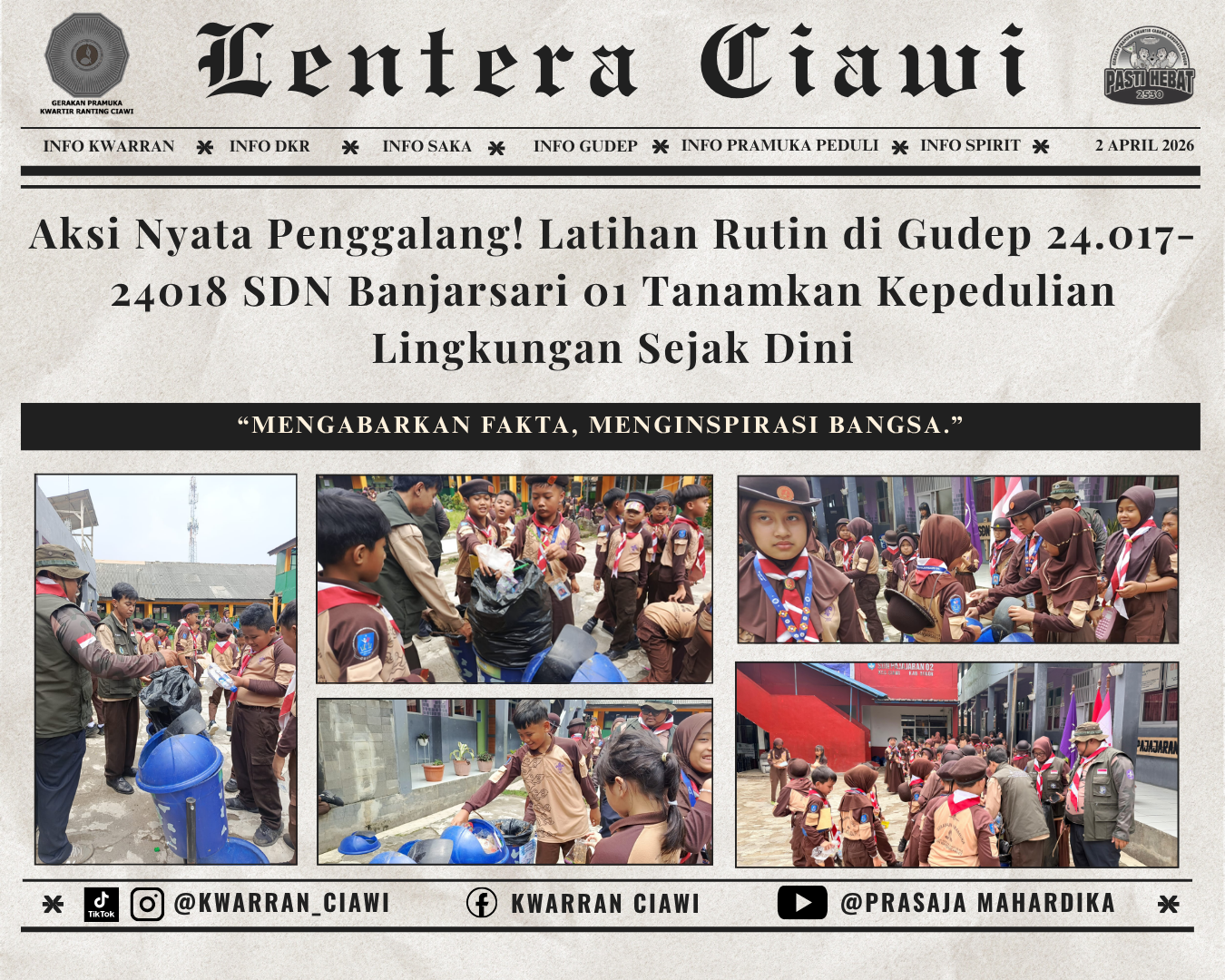 Aksi Nyata Penggalang! Latihan Rutin di Gudep 24.017-24018 SDN Banjarsari 01 Tanamkan Kepedulian Lingkungan Sejak Dini