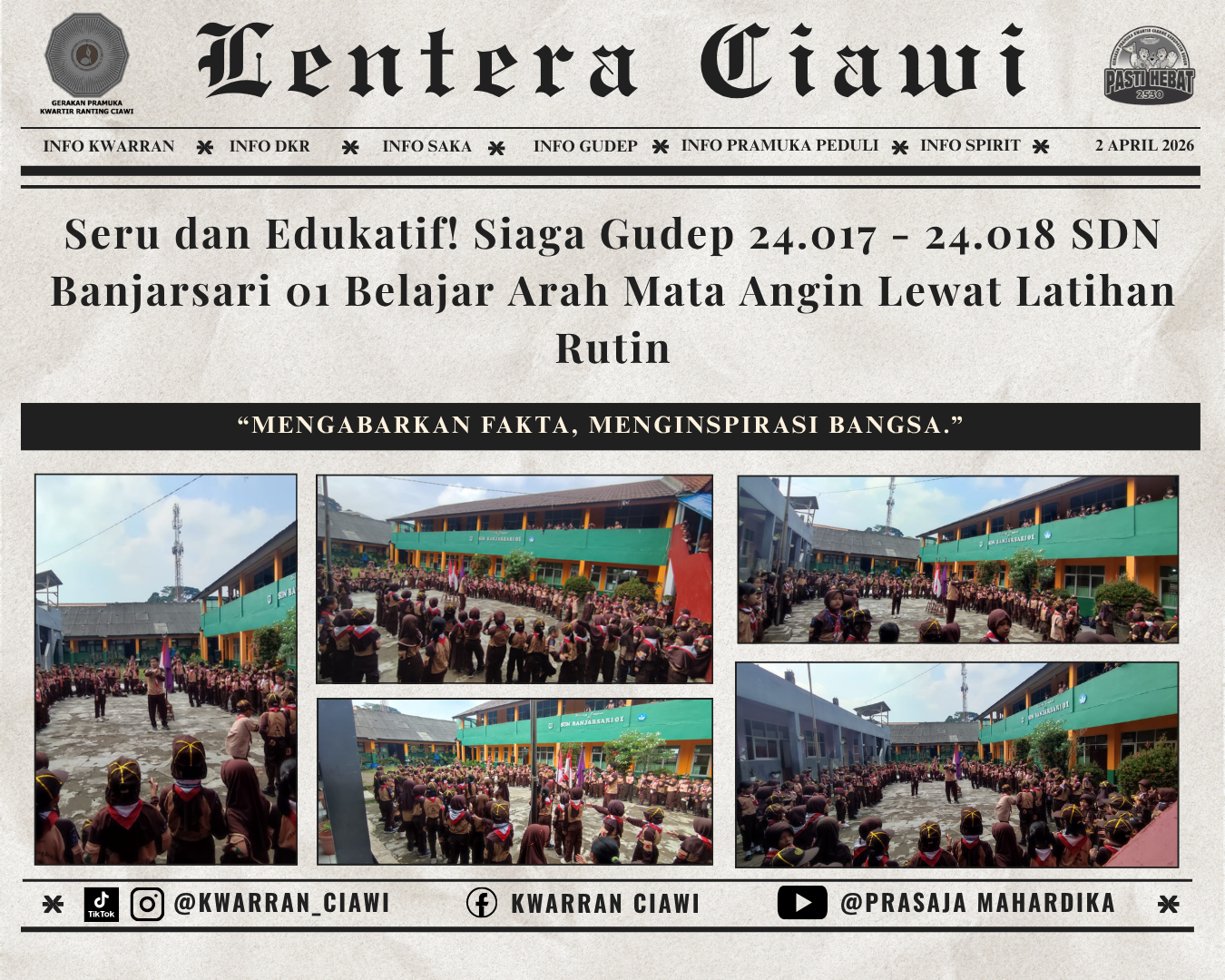Seru dan Edukatif! Siaga Gudep 24.017 - 24.018 SDN Banjarsari 01 Belajar Arah Mata Angin Lewat Latihan Rutin