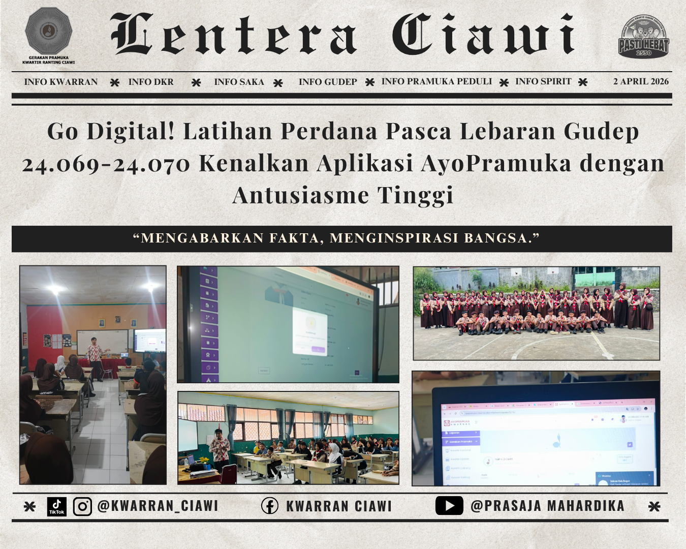 Go Digital! Latihan Perdana Pasca Lebaran Gudep 24.069-24.070 Kenalkan Aplikasi AyoPramuka dengan Antusiasme Tinggi