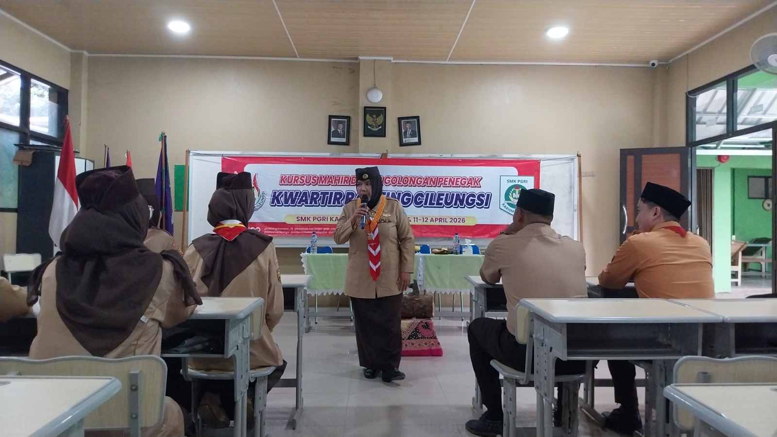 Ketua Pusdiklatcab Kabupaten Bogor Berikan Arahan kepada Peserta KMD Golongan Penegak Kwarran Cileungsi