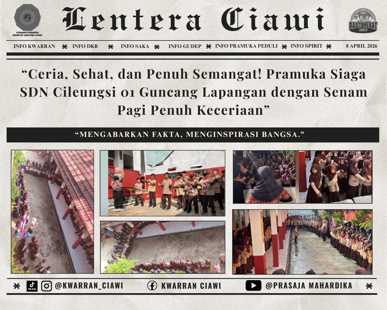 “Ceria, Sehat, dan Penuh Semangat! Pramuka Siaga SDN Cileungsi 01 Guncang Lapangan dengan Senam Pagi Penuh Keceriaan”