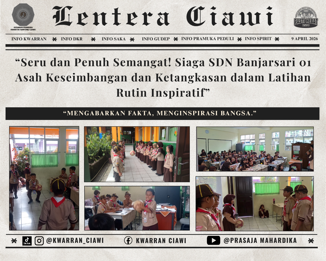 “Seru dan Penuh Semangat! Siaga SDN Banjarsari 01 Asah Keseimbangan dan Ketangkasan dalam Latihan Rutin Inspiratif”