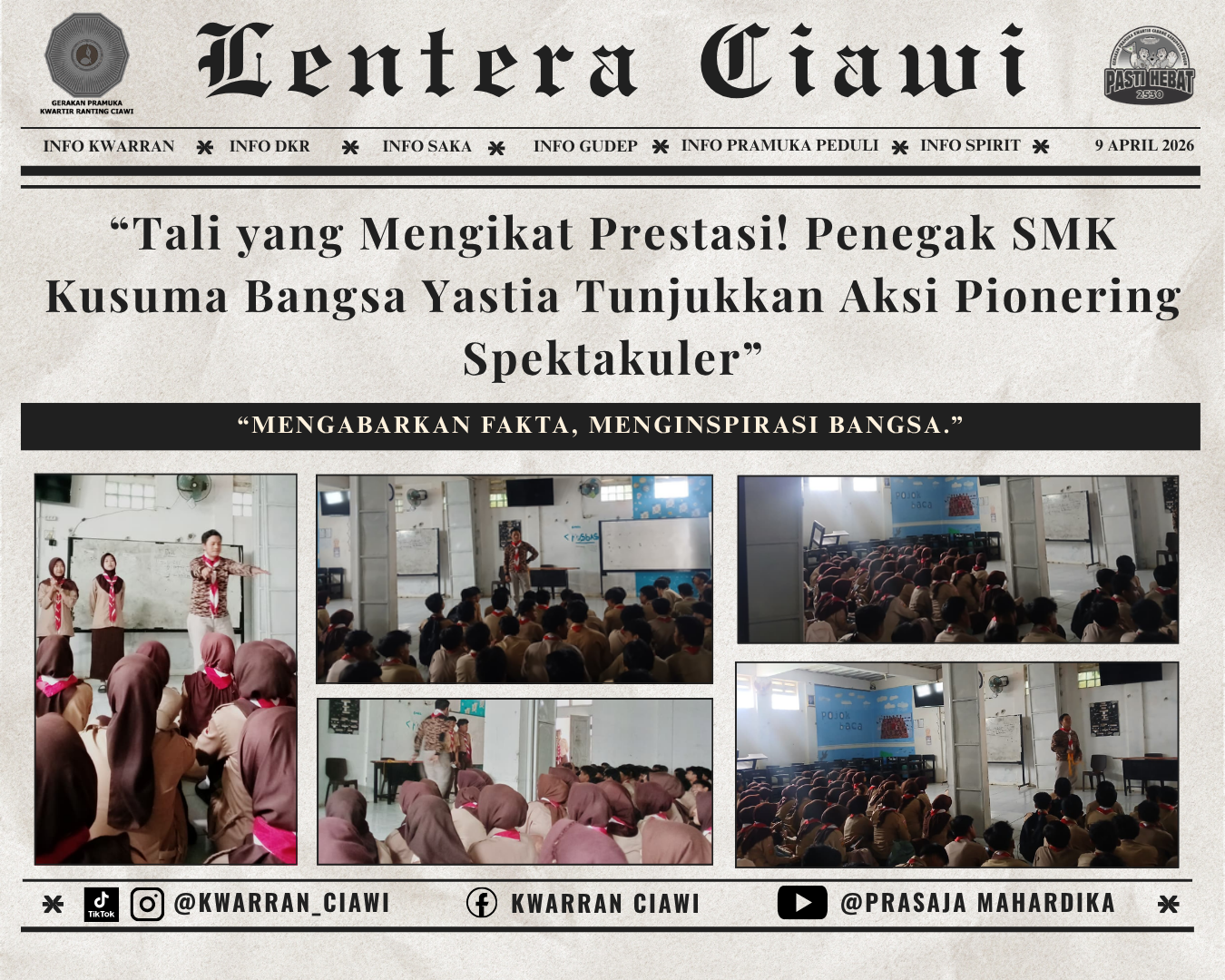 “Tali yang Mengikat Prestasi! Penegak SMK Kusuma Bangsa Yastia Tunjukkan Aksi Pionering Spektakuler”