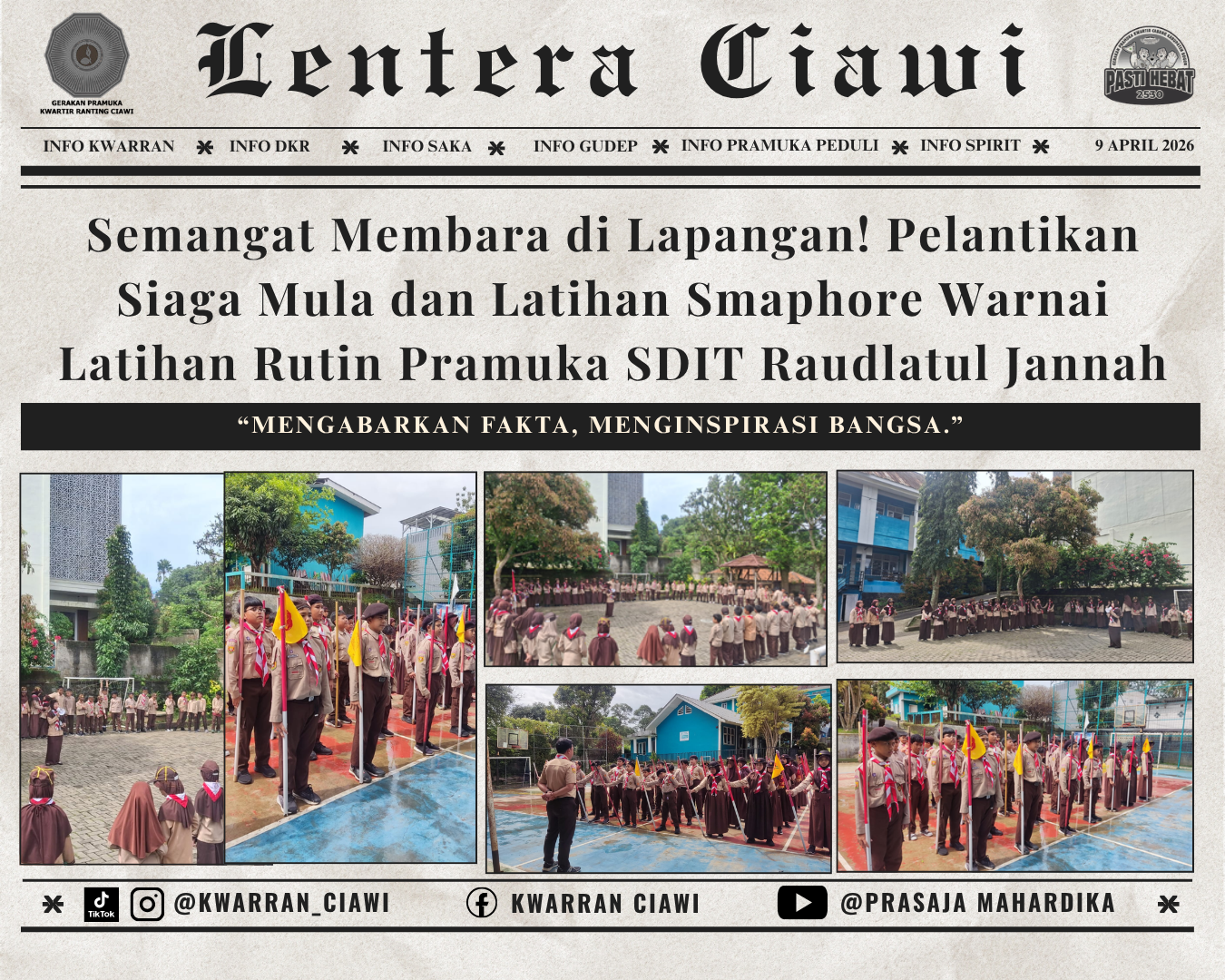 Semangat Membara di Lapangan! Pelantikan Siaga Mula dan Latihan Smaphore Warnai Latihan Rutin Pramuka SDIT Raudlatul Jannah