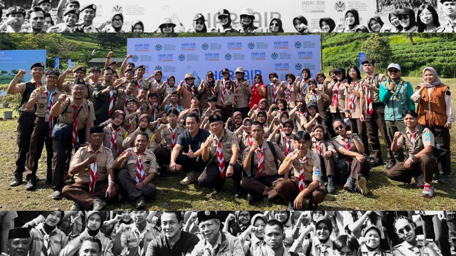 Sinergi di Puncak: Pramuka Kwarran Cisarua Kawal Hari Air Sedunia Bersama Wamen LH di Gunung Mas