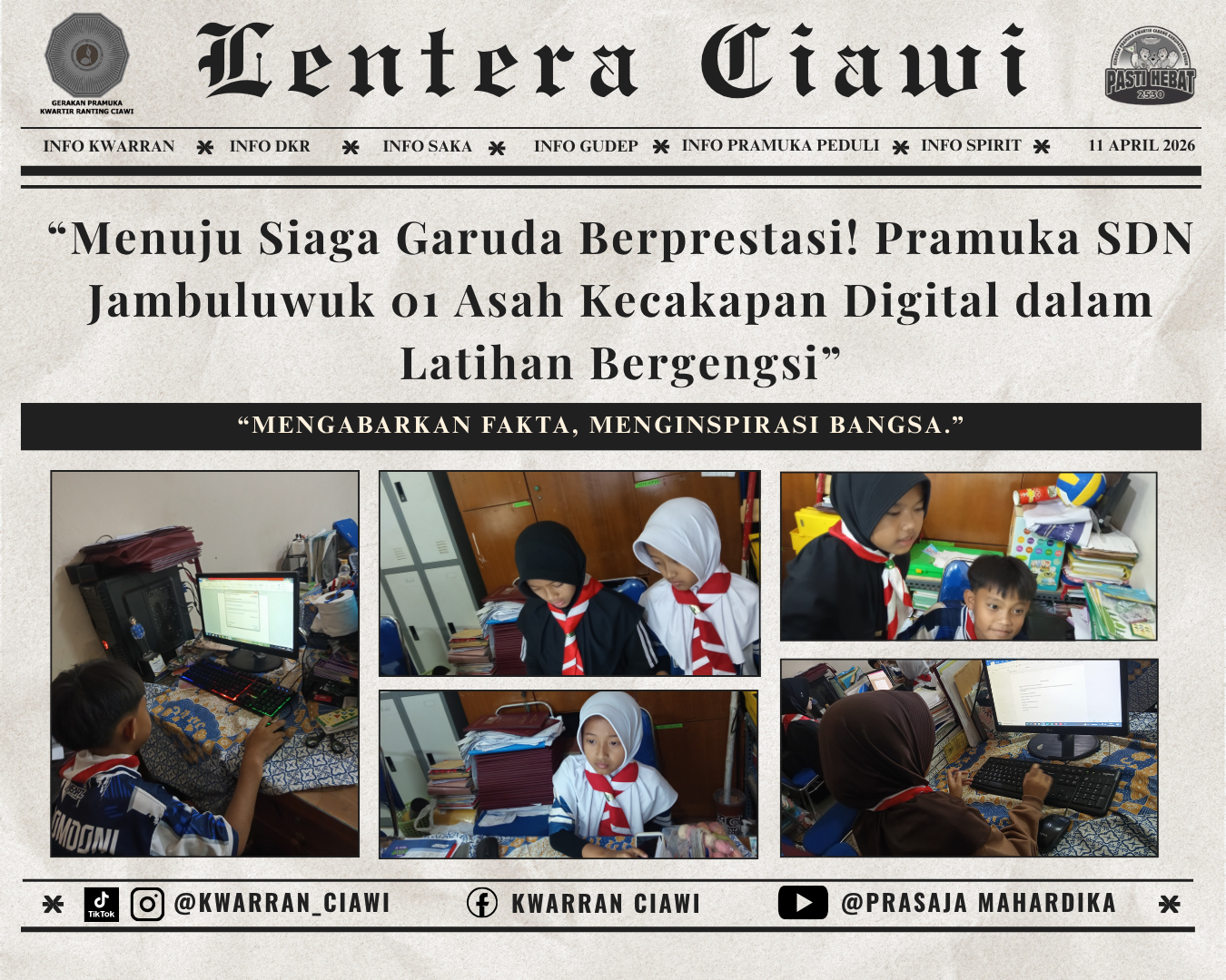 “Menuju Siaga Garuda Berprestasi! Pramuka SDN Jambuluwuk 01 Asah Kecakapan Digital dalam Latihan Bergengsi”