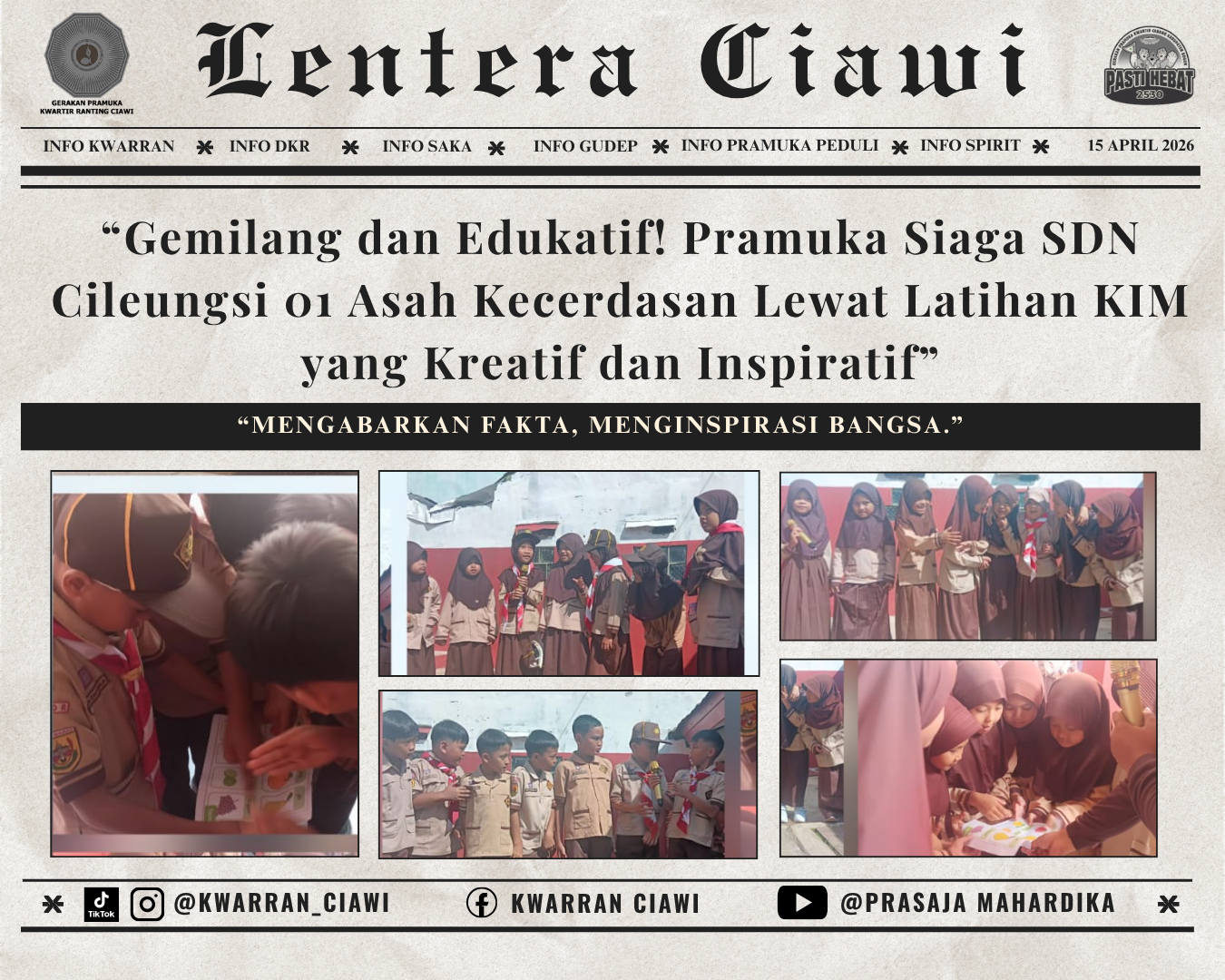 “Gemilang dan Edukatif! Pramuka Siaga SDN Cileungsi 01 Asah Kecerdasan Lewat Latihan KIM yang Kreatif dan Inspiratif”