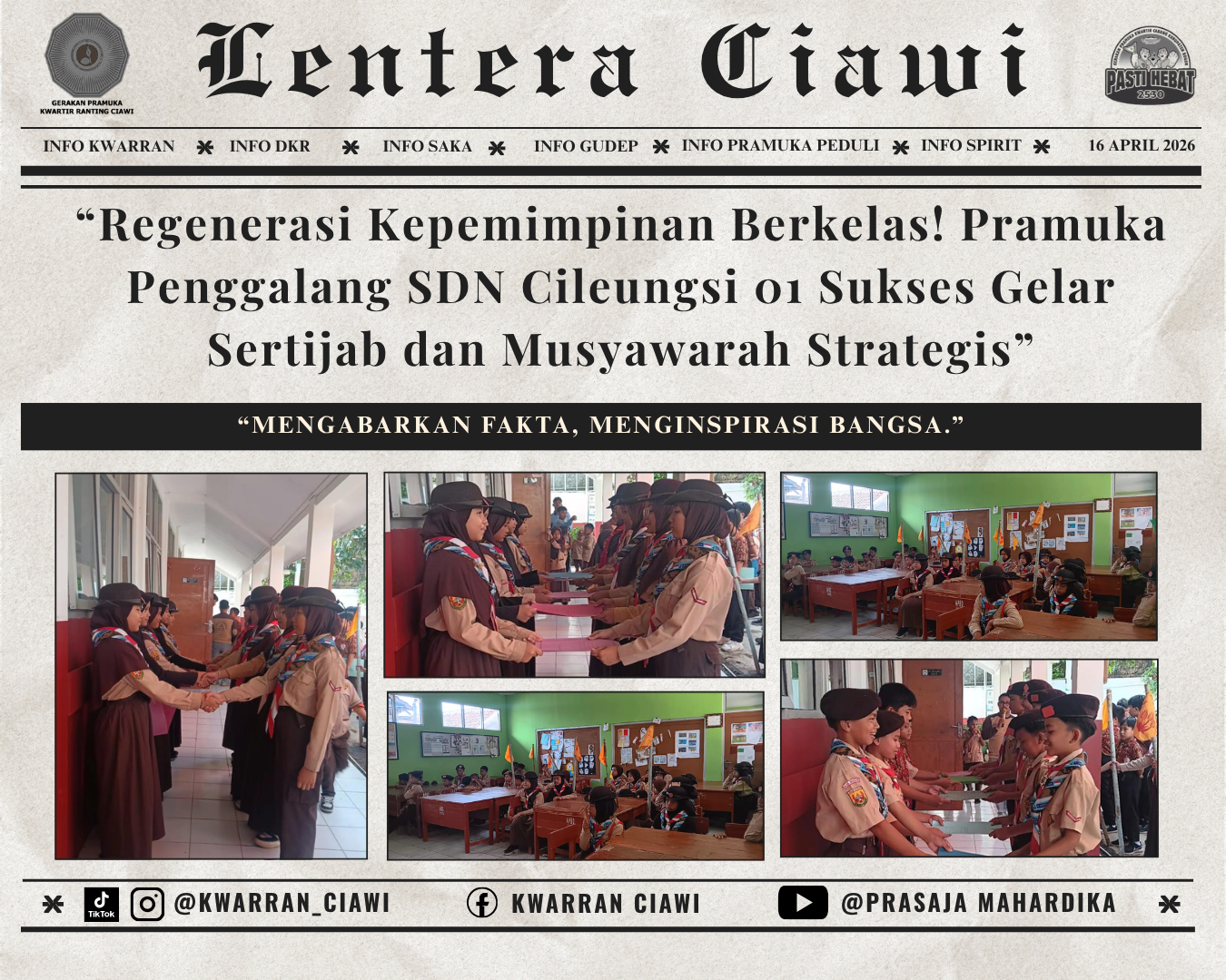 “Regenerasi Kepemimpinan Berkelas! Pramuka Penggalang SDN Cileungsi 01 Sukses Gelar Sertijab dan Musyawarah Strategis”