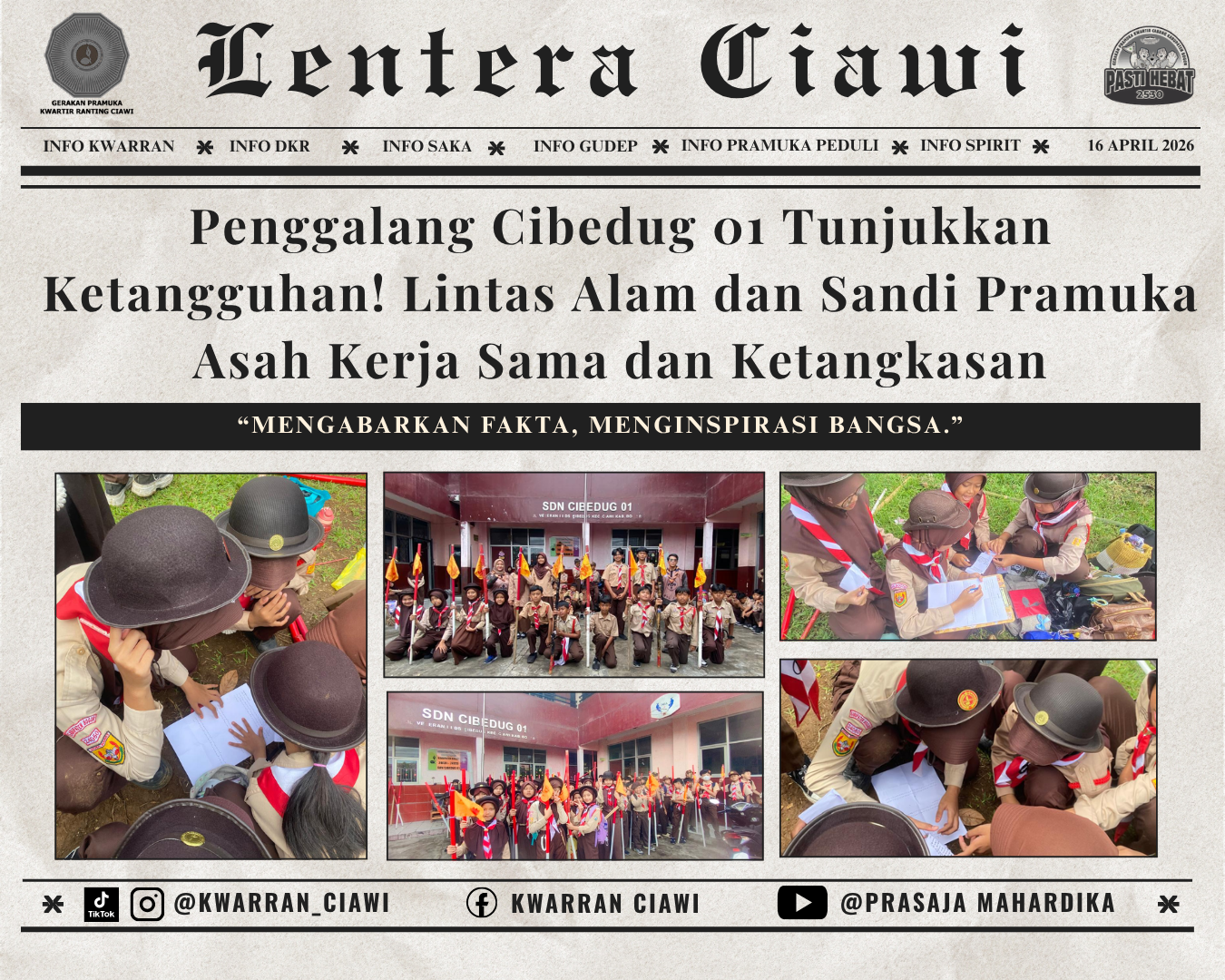 Penggalang Cibedug 01 Tunjukkan Ketangguhan! Lintas Alam dan Sandi Pramuka Asah Kerja Sama dan Ketangkasan