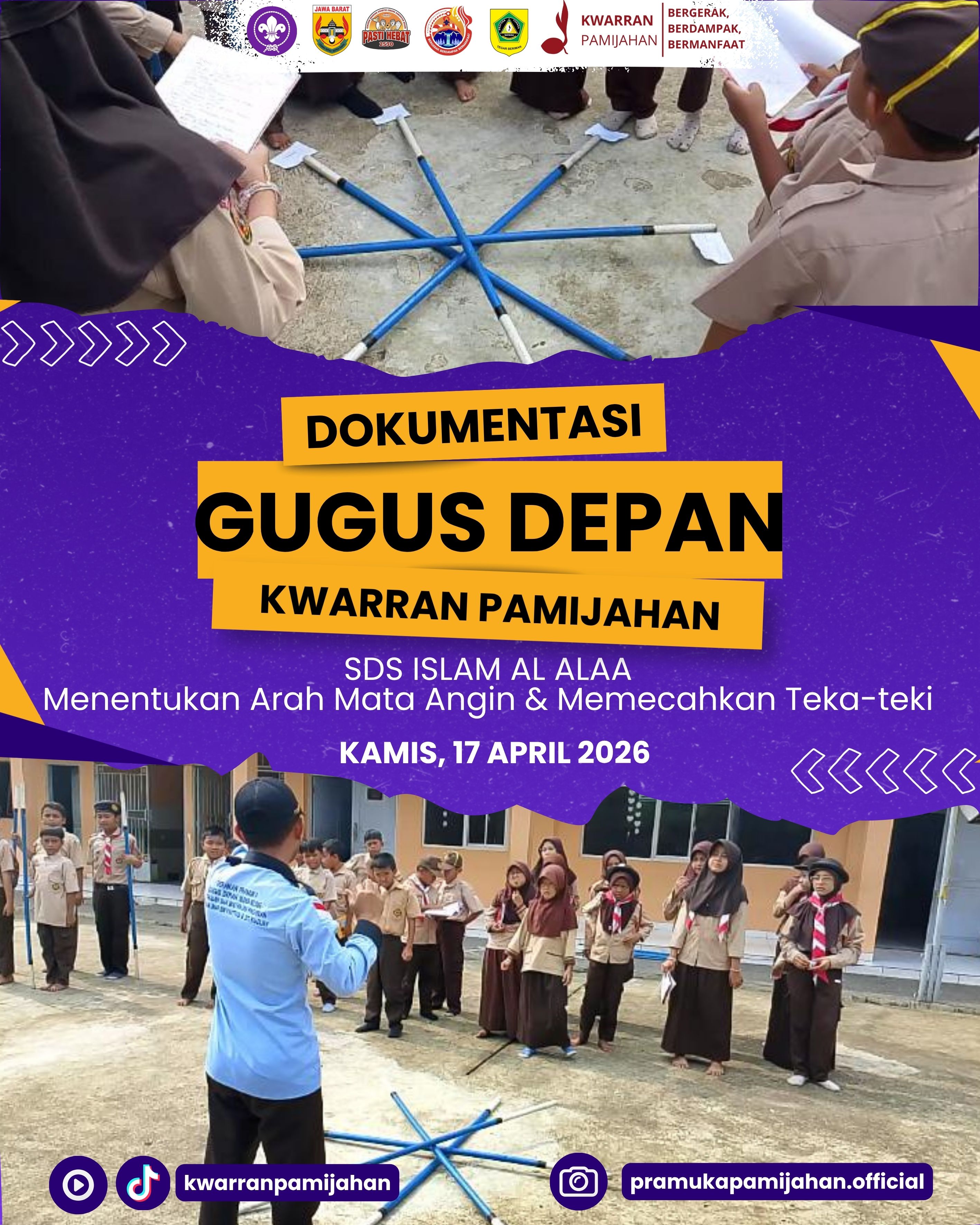 🧭 Seru dan Penuh Tantangan! Pramuka SDS Islam Al-Alaa Latihan Arah Mata Angin & Teka-Teki ⚜️