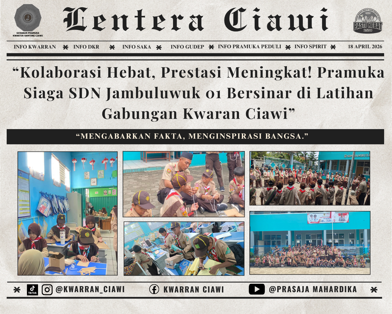 “Kolaborasi Hebat, Prestasi Meningkat! Pramuka Siaga SDN Jambuluwuk 01 Bersinar di Latihan Gabungan Kwaran Ciawi”