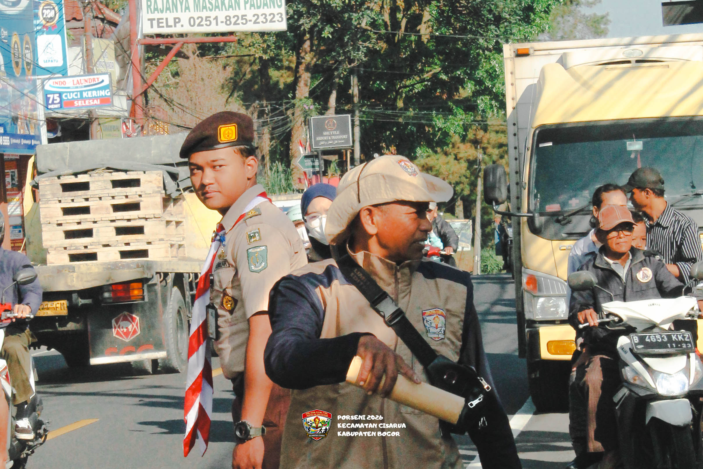 Pramuka Penegak Cisarua Kawal Kesuksesan PORSENI 2026 di Desa Tugu Utara