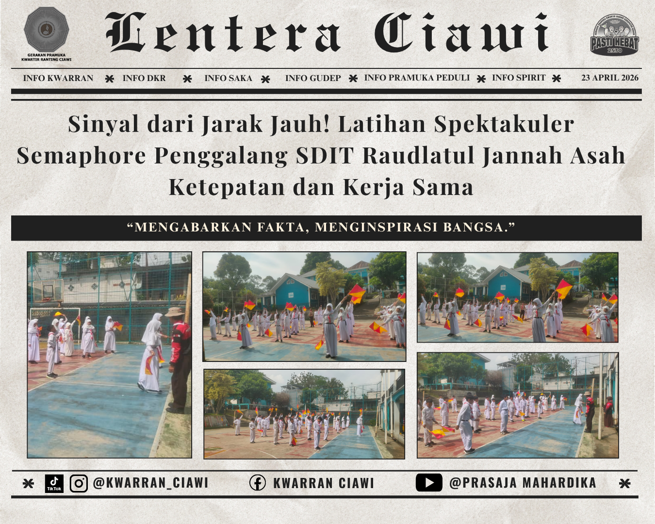 Sinyal dari Jarak Jauh! Latihan Spektakuler Semaphore Penggalang SDIT Raudlatul Jannah Asah Ketepatan dan Kerja Sama