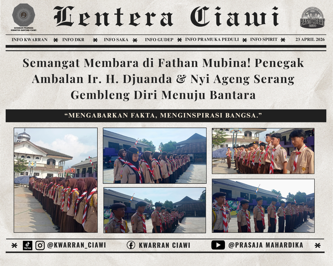 Semangat Membara di Fathan Mubina! Penegak Ambalan Ir. H. Djuanda & Nyi Ageng Serang Gembleng Diri Menuju Bantara